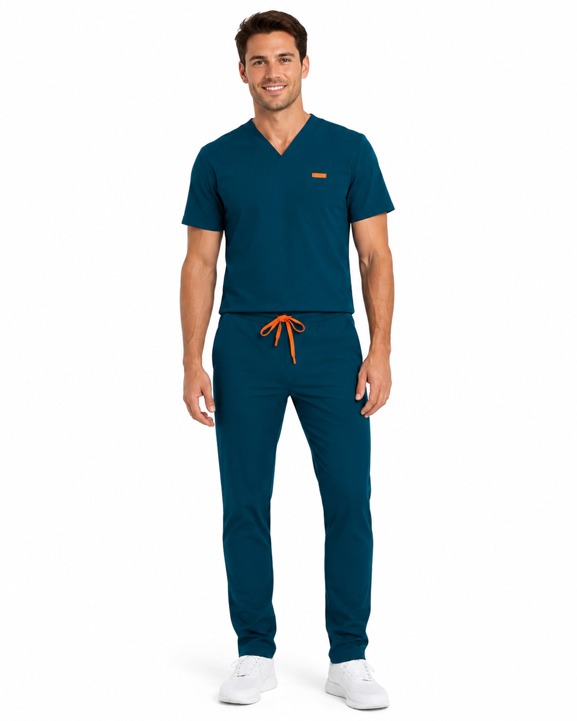 Bluza medicala de barbati slim fit cu patru buzunare