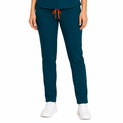 Pantalon medical de dama slim fit cu zece buzunare