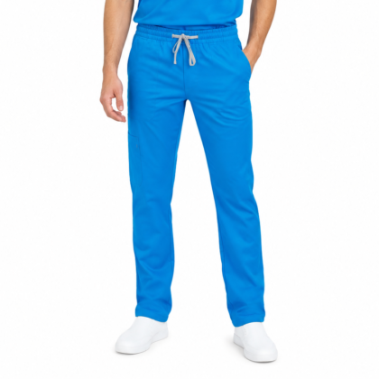Pantalon medical de barbati slim fit cu opt buzunare