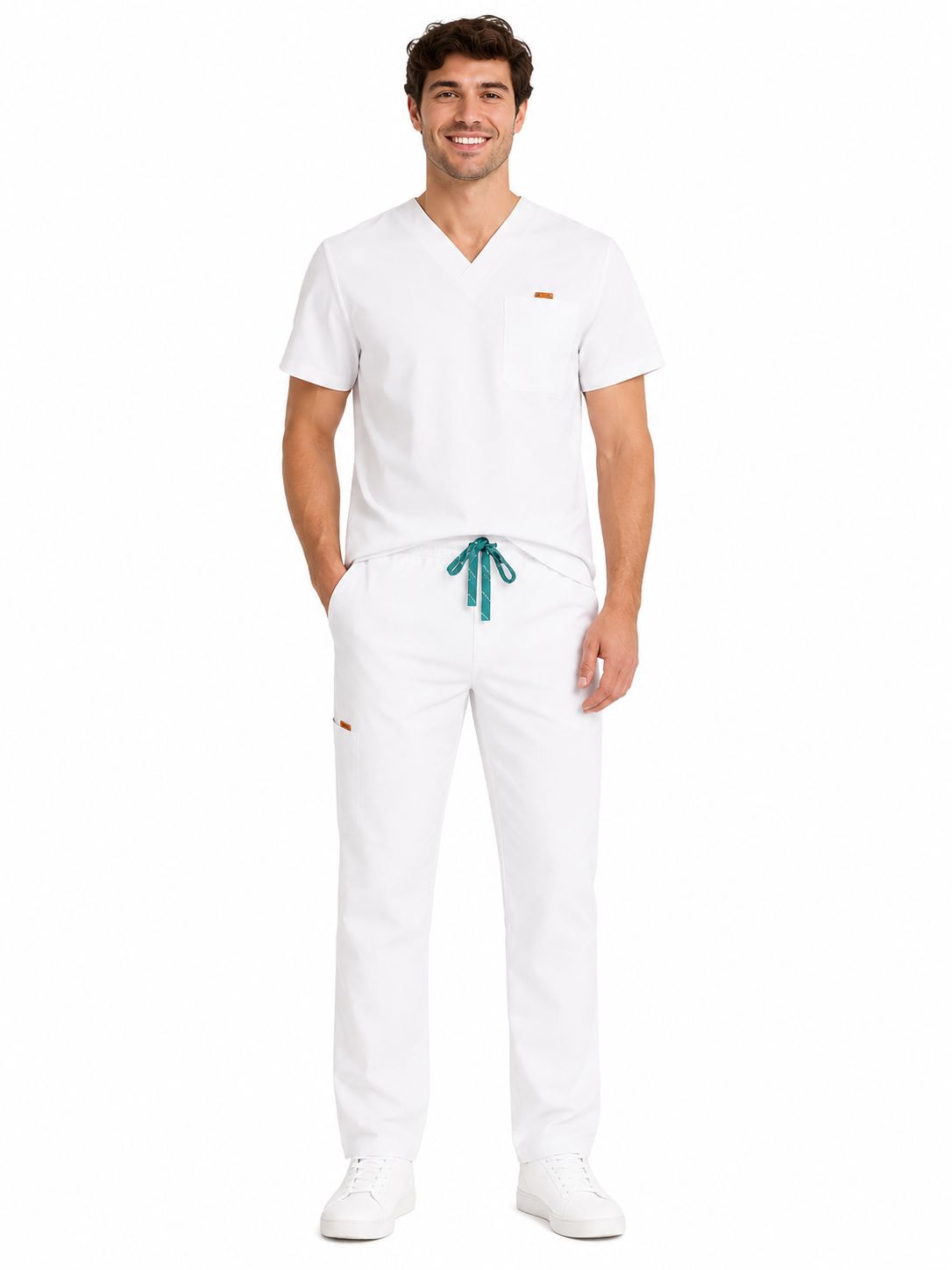 Bluza medicala de barbati Regular fit cu trei buzunare