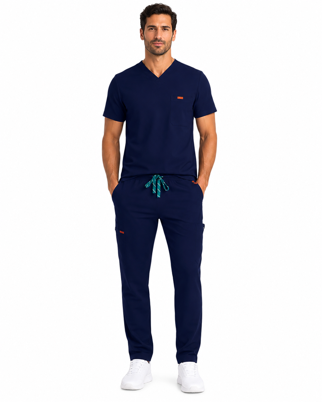 Bluza medicala de barbati Regular fit cu trei buzunare