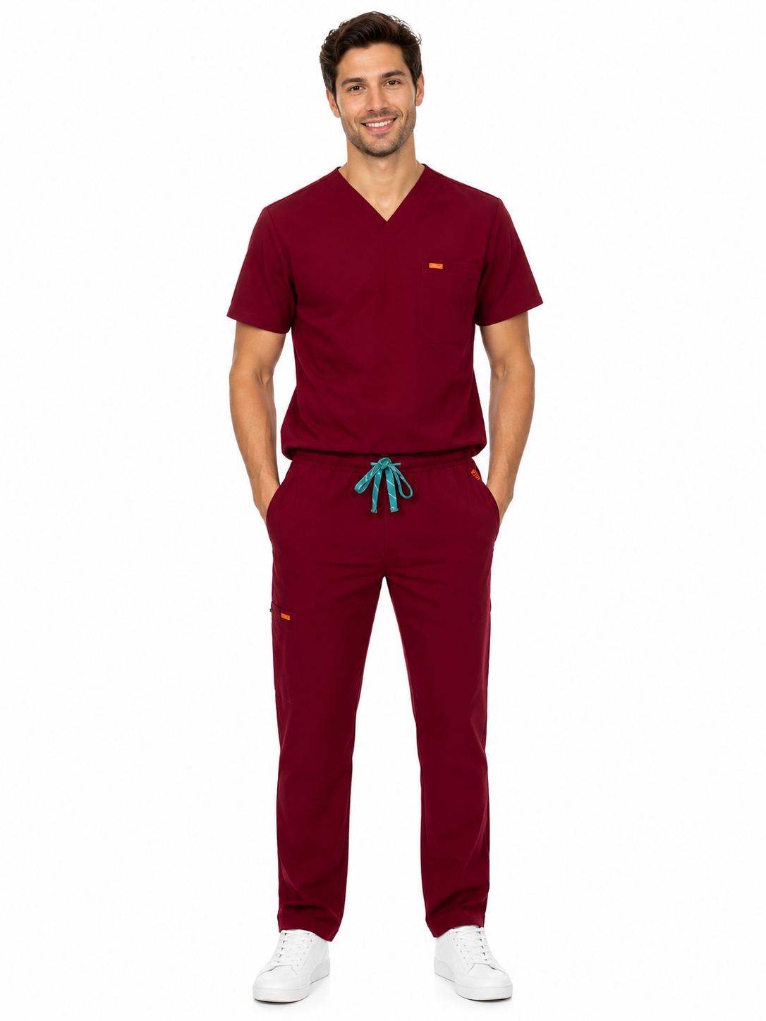 Pantalon medical de barbati Regular fit cu sapte buzunare