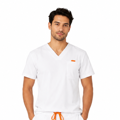 Bluza medicala de barbati slim fit cu patru buzunare