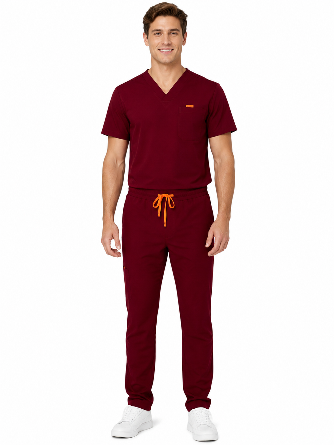 Bluza medicala de barbati slim fit cu patru buzunare