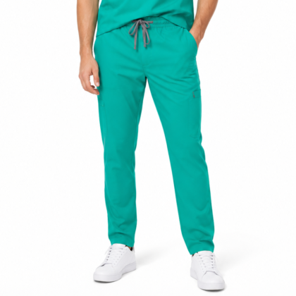 Pantalon medical de barbati slim fit cu opt buzunare