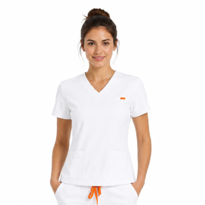 Bluza medicala de dama slim fit cu trei buzunare