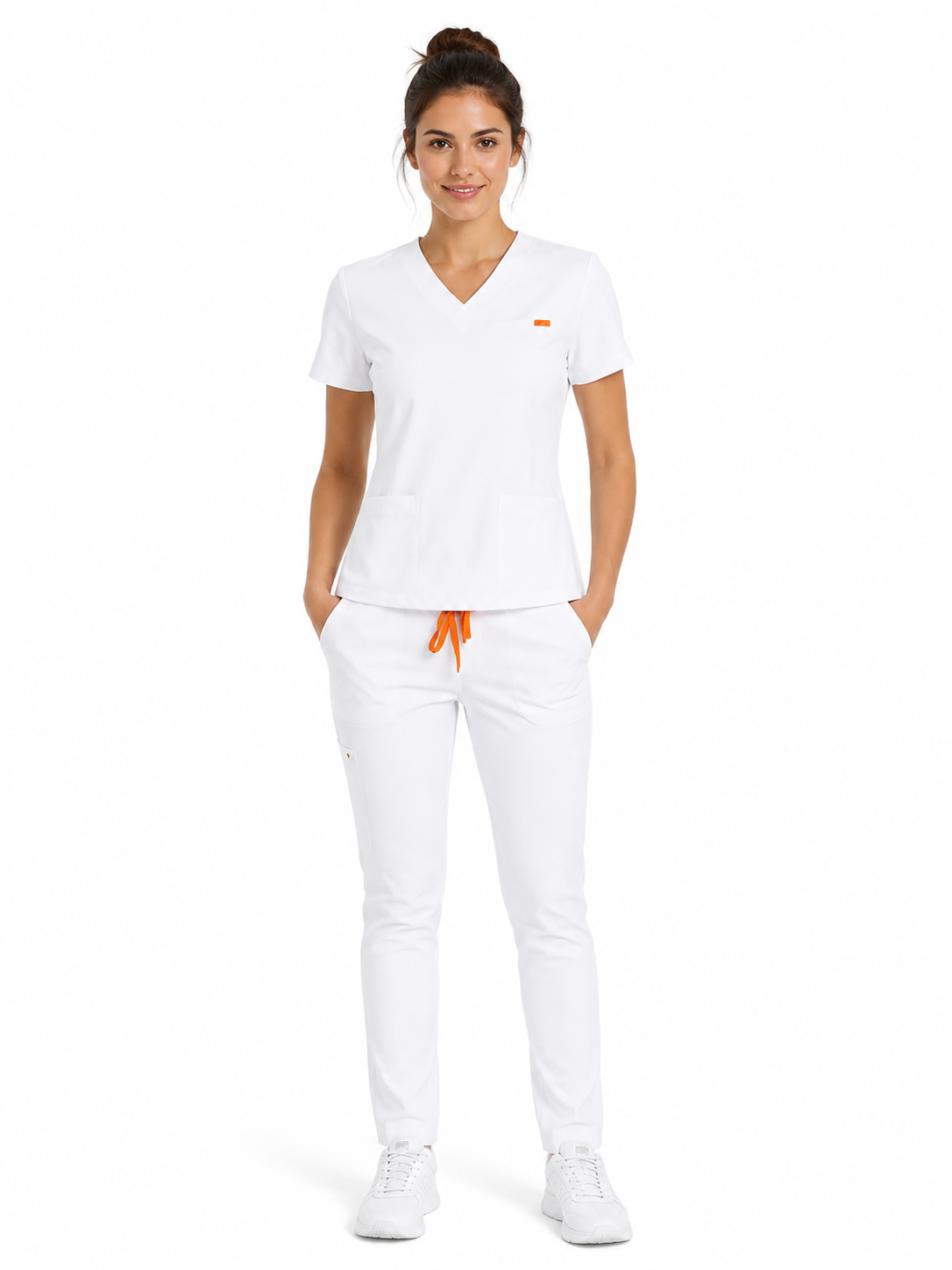 Bluza medicala de dama slim fit cu trei buzunare