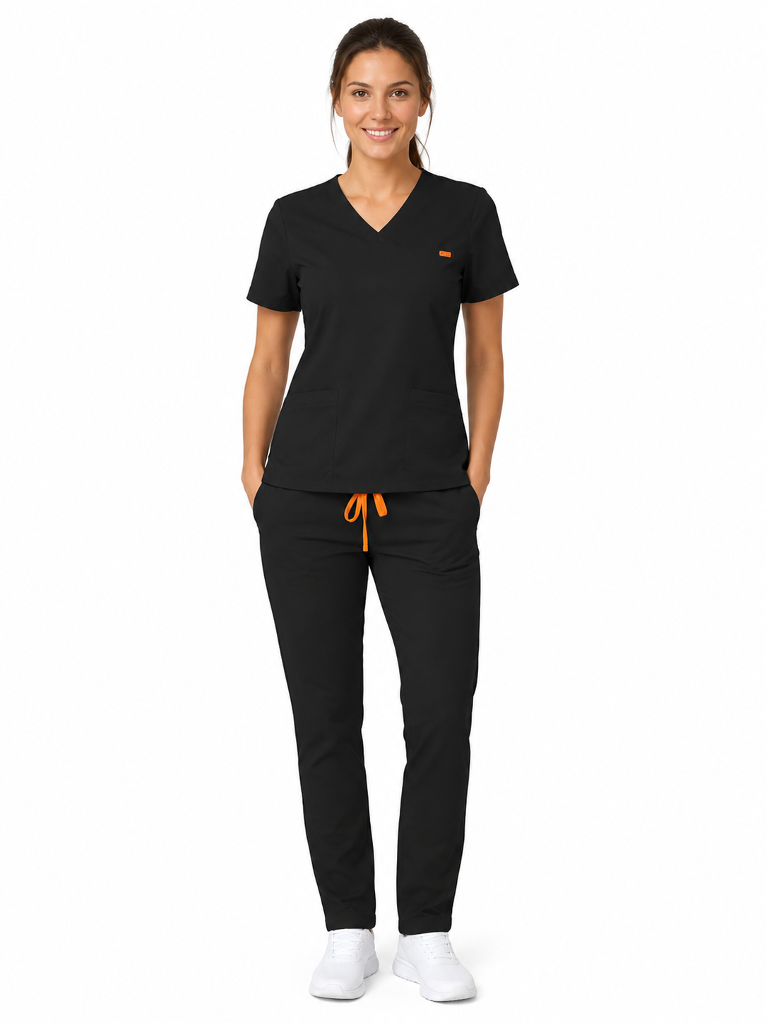 Bluza medicala de dama slim fit cu trei buzunare