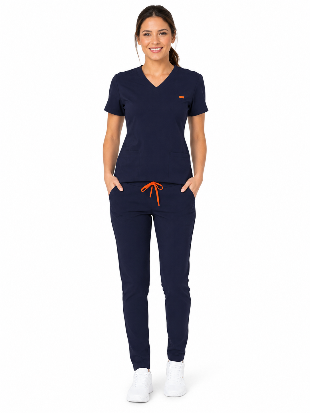 Bluza medicala de dama slim fit cu trei buzunare