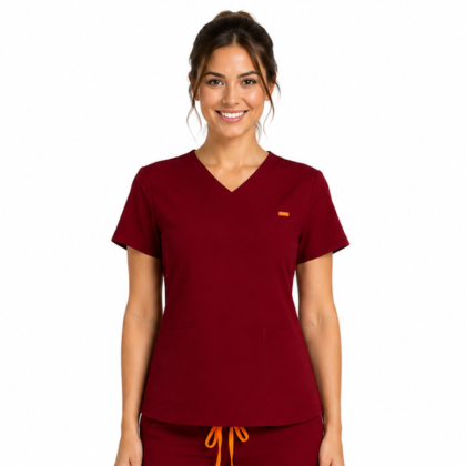 Bluza medicala de dama slim fit cu trei buzunare