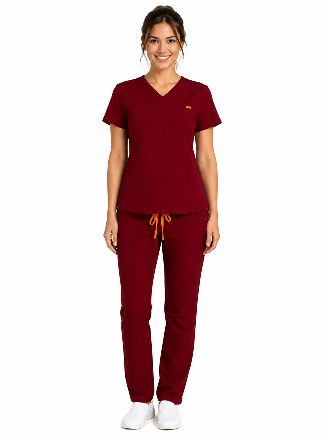Bluza medicala de dama slim fit cu trei buzunare
