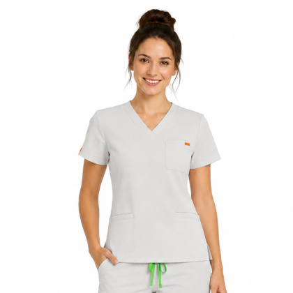 Bluza medicala de dama slim fit cu trei buzunare