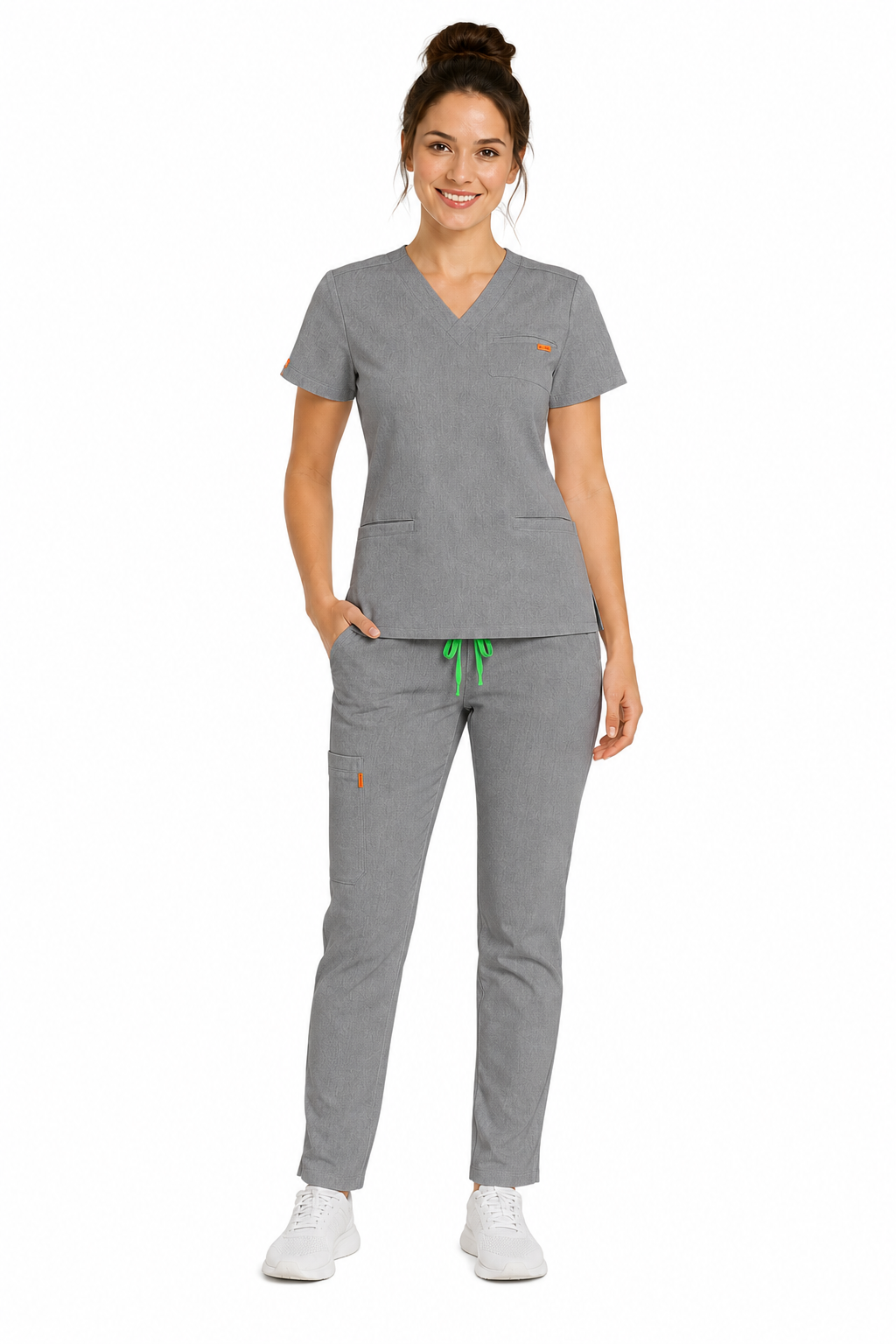 Bluza medicala de dama slim fit cu trei buzunare