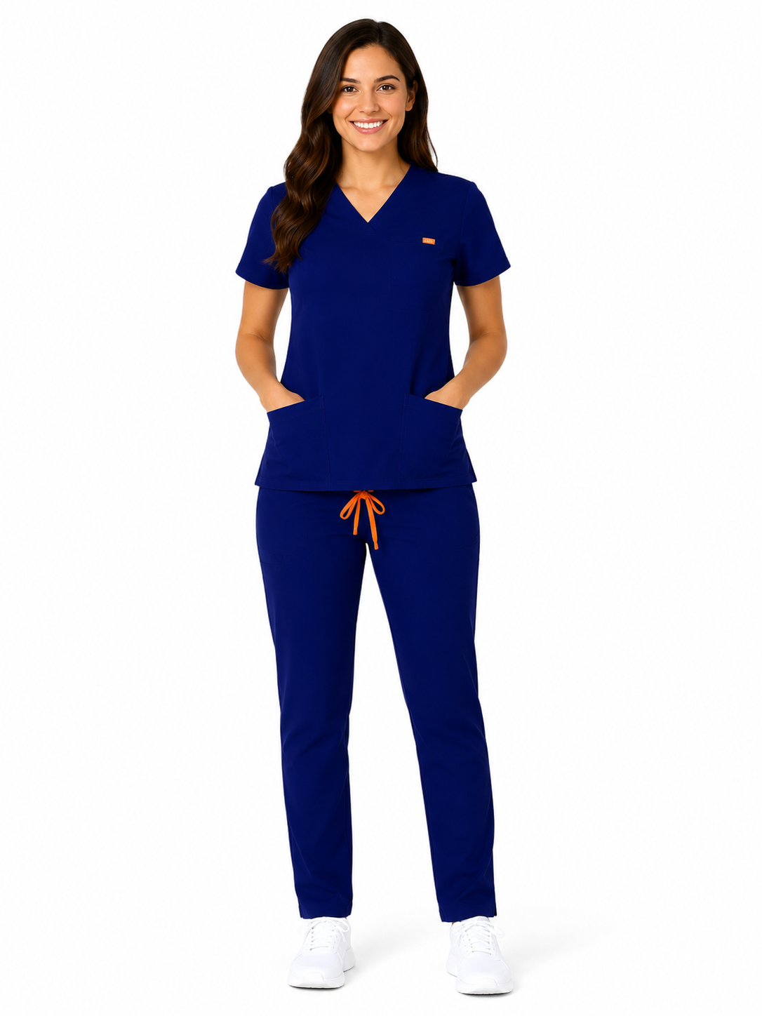 Bluza medicala de dama slim fit cu trei buzunare