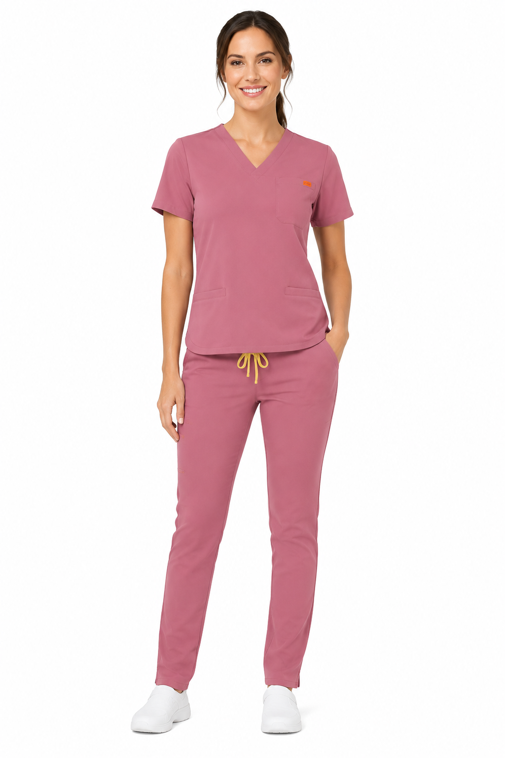 Pantalon medical de dama slim fit cu opt buzunare
